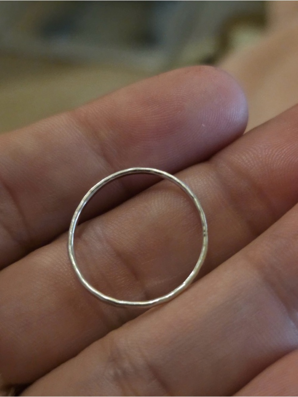 James Avery Silver HAMMERED Stacking Ring - Picture 2 of 4